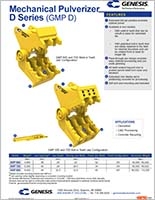 Spec sheet for GMP D Series (Genesis D Series Mechanical Pulverizer).